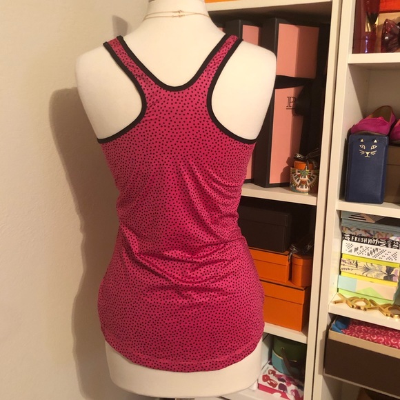 Nike Pro Drifit Pink Polka Dot Racerback Tank Top - Picture 2 of 8